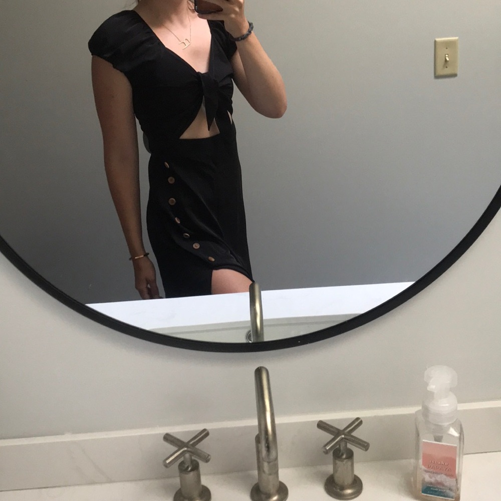 Long, black princess polly dress